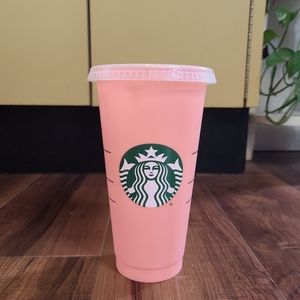 Starbucks 2019 Matte Light Pink Cold Travel Plastic Cup with Lid 24 OZ
